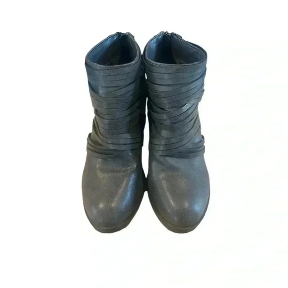 Bamboo grey booties with 3 inch heel. Zipper In back. Worn once. Size 8 1/2. - Picture 2 of 6